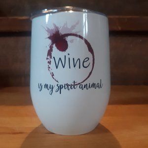 White enamel stainless steel wine cup/tumbler